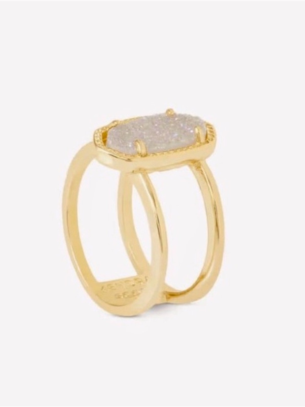 NEW Kendra Scott IRIDESCENT Double-Band Elle Ring Gold - Picture 2 of 4